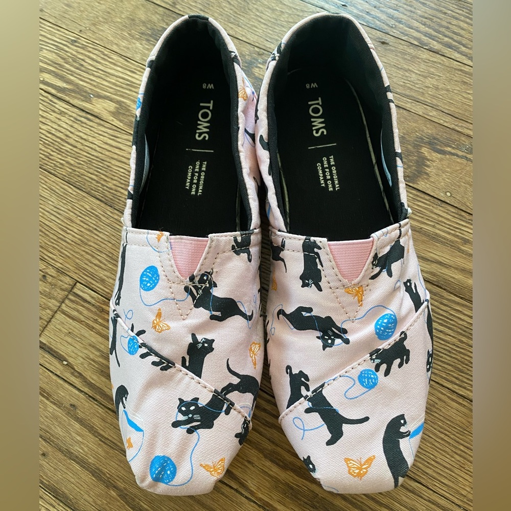 Pink Cat Print TOMS